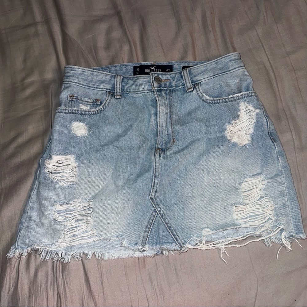 Hollister Blue A-Line Mini Skirt Casual